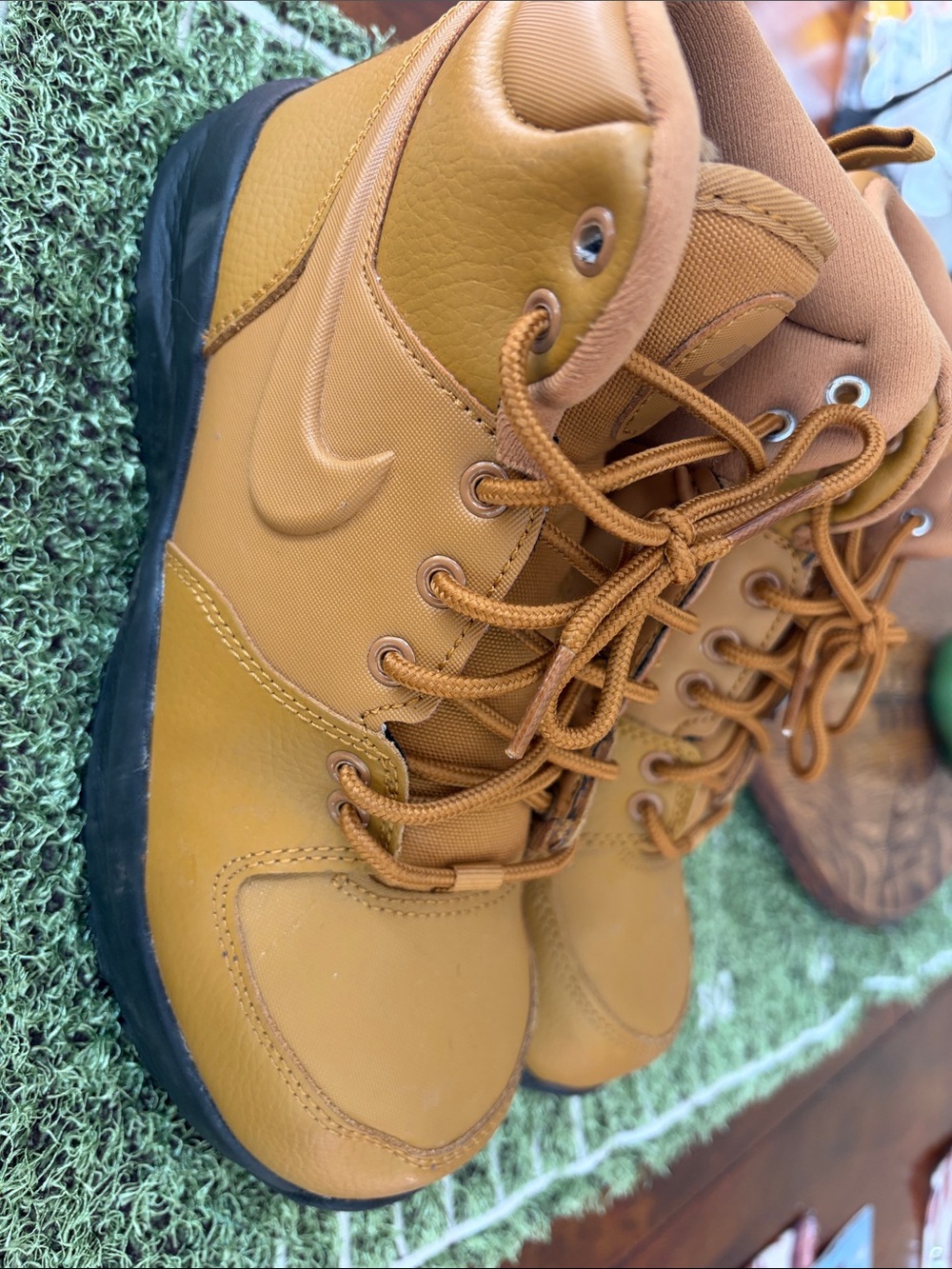 Nike Big Boys Wheat/Tan Work-Style High-Top Boots - size 6Y